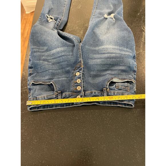 BTFBM button fly raw hem distressed  skinny jean LG - Picture 7 of 9